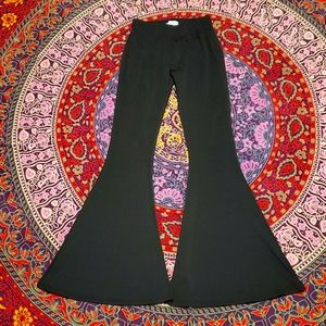 Black stretchy super flared pants